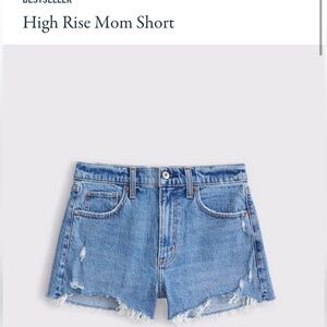 High Rise Mom Short - Blue Denim
